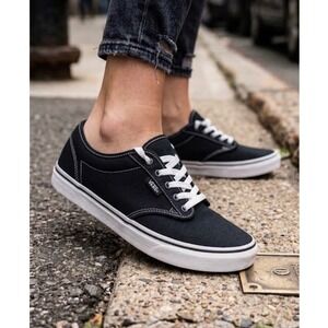 Vans Atwood Low Top Black Canvas Sneakers Womens Size 7.0 TC9R